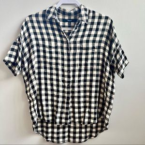 Madewell Checkered Flannel Button Up Tee